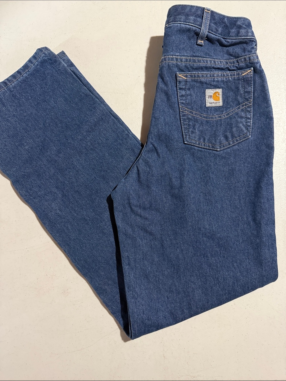 Carhartt Womenβs FR Flame Resistant Dark Blue Straight-Leg Work Jeans 2x32